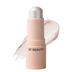 Bastão de marca própria para iluminador transparente branco, blush para maquiagem e rosto, creme limpo e nutritivo brilho cintilante