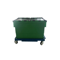 Caisse mobile en plastique de haute qualité, fourre-tout en plastique personnalisé avec couvercle à charnière boîte de déplacement en plastique avec couvercle fixé