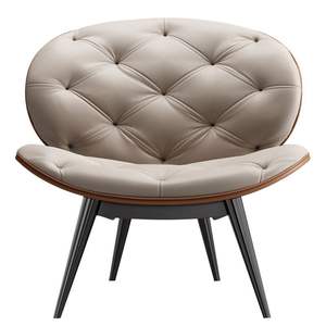 Fauteuil moderne capitonné, design semi-circulaire, rembourrage en mousse, chaise de salon, usage adulte - Product Image 2