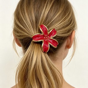 <b>Sweet</b> Blue <b>Flower</b> Resin Hair Clip Women Ponytail Holder High Quality Floral Hair Accessory Daily Use - Product Image 4