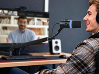 Support de microphone universel réglable en métal AS17S avec support de câble dissimulé, dédié aux podcasts et à l'enregistrement en direct