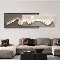 Décoration murale abstraite minimaliste moderne de luxe encadrée pour salon, tableaux suspendus superposés pour fond de canapé, sensation haut de gamme