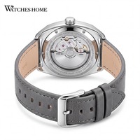 Montre automatique à heures sautantes avec logo personnalisé OEM, mouvement Miyota Caliber 9015 modifié, cadran violet saphir, boîtier tonneau.