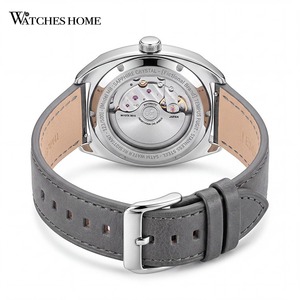 Montre automatique à heures sautantes avec logo personnalisé OEM, mouvement Miyota Caliber 9015 modifié, cadran violet saphir, boîtier tonneau. - Product Image 4
