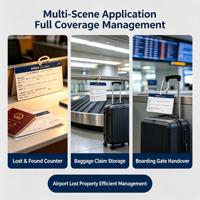 Étiquette personnalisée en gros pour objets perdus et retrouvés à l'aéroport, carte blanche 350 g/m², numérotation consécutive, brouillon de prétention détachable, Priorité Vol