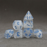 Dés à jouer DND/RPG en résine acrylique plastique polyédrique personnalisés, dragons et donjons, avec paillettes tourbillonnantes transparentes, violet et bleu, 7 pièces, Nian