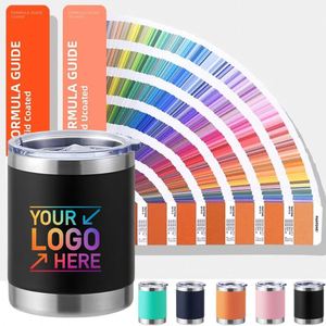 Custom 10oz Stainless Steel Travel <b>Coffee</b> Mug Double Wall Reusable Powder Coated Cup 10 oz Insulated Lowball Tumblers with Lid - Product Image 6