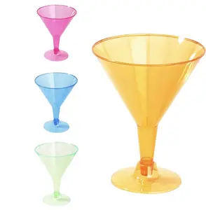 Disposable 7oz Neon Plastic Martini Glasses