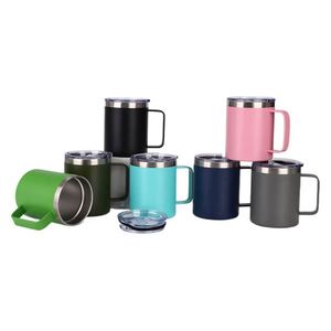 12oz 14oz Stainless Steel <b>Insulated</b> <b>Mug</b> with Handle and Lid for Coffee Office Travel Beer Cup Promotional Gifts - Product Image 2