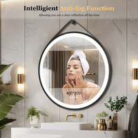 Drop-shipping Miroir mural rond à LED Anti-buée Miroirs de salle de bain intelligents Grande lumière de maquillage