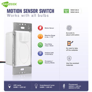 Американский Электрический настенный выключатель 5A 120 В белый однополюсный датчик движения - Product Image 4