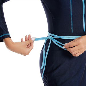 Burkini de Manga Larga para Mujer con Estampado por Sublimación - Clásico de Playa, Manga Corta con Cremallera, Islámico, 2 Piezas, Corte Alto Frontal, Secado Rápido - Product Image 4