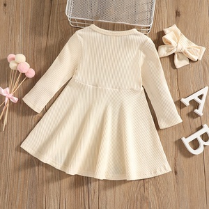 6M-4Y infantile enfant en bas âge enfants bébé filles robe doux tricoté à manches longues bouton robes pour filles automne printemps vêtements D35 - Product Image 6