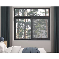 Ventana Corredera de Aluminio de Diseño Moderno, Insonorizada, con Vidrio de Baja Emisividad, Doble Acristalamiento