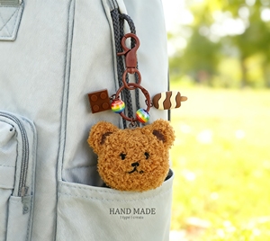 Kawaii pink Teddy Bears Plush Toy <b>Keychain</b> Stuffed Animal Peluches Toys Keyring Fashion Design Bag Soft Fluffy Cotton Portable - Product Image 5