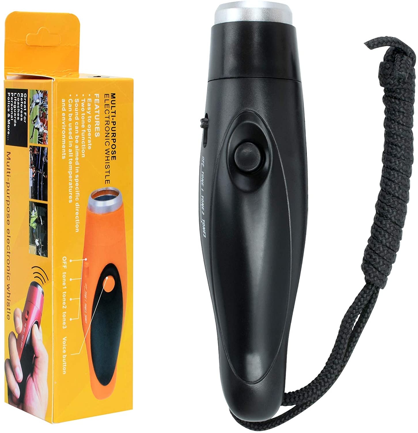 Custom High Quality 3 Tone Electronic Whistle High Frequency High Decibel Waterproof Electronic Whistle