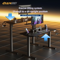 Bureau debout réglable de qualité commerciale avec système anti-collision-Table de bureau électrique réglable en hauteur pour espaces de travail