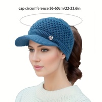 Red coreana Red Vacío Top Suéter Sombrero Niñas Otoño e Invierno Grueso Cálido Sombrero de punto Gorra para correr al aire libre