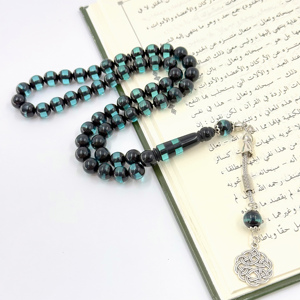 Cuentas de Oración Musulmanas de Resina Negra de 10mm, 51 Piezas, Pulsera Tasbih, Rosario Islámico Imam Sobha Kir - Product Image 4