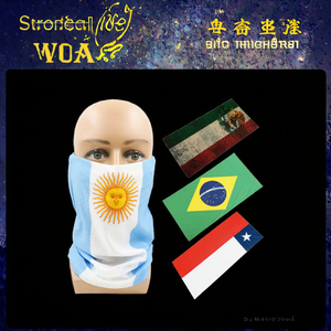 Mexique/Argentine/Brésil/Chili Amérique latine Drapeaux nationaux Boucliers faciaux sans couture Bandana Tube Ski respirant multifonctionnel - Product Image 3