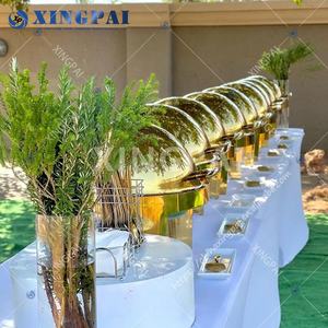 XINGPAI autres fournitures pour hôtels et restaurants chauffe-plats ronds en acier inoxydable 6L pour la restauration en or de luxe - Product Image 3