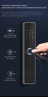 Kunci Pintu Pintar Sidik Jari Keypad Digital Kartu IC Masuk Tanpa Kunci Deadbolt Biometrik Bekerja dengan Tuya Alexa Google Home