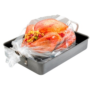 Sac de cuisson en plastique micro-ondable pour poulet, dinde, volaille, fruits de mer 25*38cm, avec attaches de cuisson pour jambon, côtes, viandes - Product Image 1