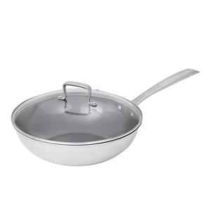 Nouveau <span class=keywords><strong>Wok</strong></span> en titane pur diamant bleu ustensile de cuisine antiadhésif sain pour cuisinière à Induction Pot de ménage Portable - Product Image 1