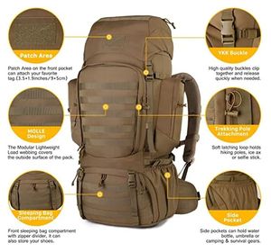 טקטי תרמיל 70L Molle ציד תרמיל ספורט רכיבה על אופניים טיפוס תיק נסיעות טקטי טיולים תרמילים - Product Image 5