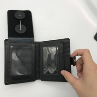 Étui en cuir 2-en-1 HLC ODM pour badge et portefeuille, porte-cartes multiples, porte-carte d'identité avec badge détachable pour cosplay ou officier