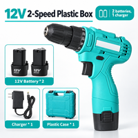 Perceuse sans fil 12V 18V 36V à moteur à balais, perceuse électrique au lithium-ion avec mandrin auto-serrant, double vitesse