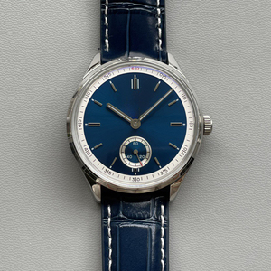Montre mécanique pour homme en acier inoxydable de luxe, best-seller, étanche, bracelet de 20 mm à motif crocodile, bleu foncé - Product Image 1