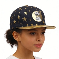 Gorra de Béisbol de 5 Paneles con Bordado de Caracteres Chinos, Estilo Hip Hop, Visera Plana, Ajustable, de Poliéster