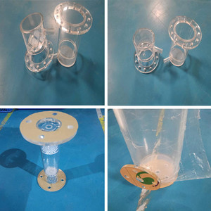 Vente en gros de tubes et raccords en acrylique Tubes en acrylique transparent personnalisés Tubes en verre <span class=keywords><strong>plexi</strong></span> scellant les brides de perçage de fond - Product Image 2