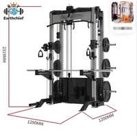Nouvelle Station de Musculation Multifonctionnelle avec Lat Pulldown, Rameur, Rack de Musculation, Squat, Cable Crossover et Smith Machine à Double Blocs de Poids