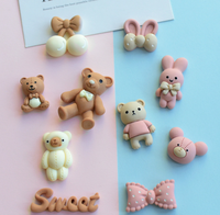Coque de téléphone et tasse DIY en résine rose motif lapin et ours, écologiques, pour le Nouvel An chinois – Vente chaude