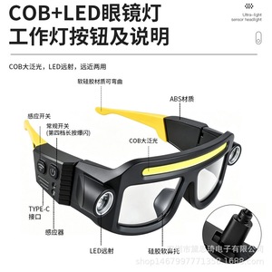 Lentes con Linterna LED Recargable YJD-2, Carga Rápida Tipo-C, 5 Niveles de Intensidad, Luz Portátil para Senderismo al Aire Libre - Product Image 3