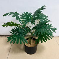Nouvelle Conception Plantes Artificielles en Plastique Fougères Résistantes aux UV Haute Simulation Taro Printanier Plante Décorative pour Usage Extérieur et Intérieur