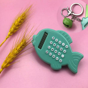 Fish Shaped Calculator Mini Portable Keychain With Bell Student Use 8 Digits Battery Powered Colorful Design - Product Image 2