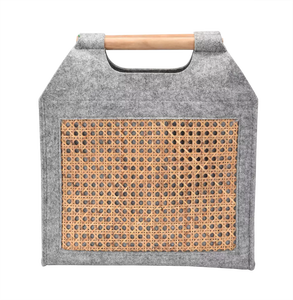 Borse Tote Ecologiche <span class=keywords><strong>in</strong></span> Fibra di Poliestere Quadrata con Manici <span class=keywords><strong>in</strong></span> Legno, Design Multifunzione per Viaggi e Camera da Letto, Vendita all'Ingrosso - Product Image 1