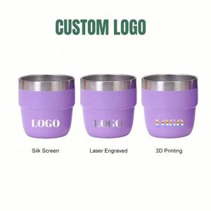 Vasos de Vidrio Personalizados al por Mayor con Logotipo, Mini Vasos de Café de 4oz, Acero Inoxidable con Superficie con Recubrimiento en Polvo, Aislamiento al Vacío - Product Image 3