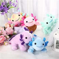 Promotion : Peluche Axolotl colorée orange, jouet en peluche Salamandre, porte-clés, coussin décoratif en coton PP lavé