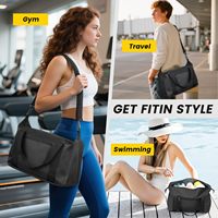 Sac de sport avec poche séparée pour vêtements mouillés, sac de transport compact de 14 pouces avec sangle réglable amovible