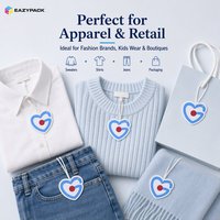 Étiquettes suspendues en papier découpées sur mesure en forme de cœur avec trous pré-perforés pour vêtements, vêtements pour enfants et marquage de vêtements