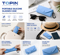 Étui à lunettes portable en silicone, étui de protection pour lunettes de soleil facile à ranger pour les voyages en plein air, pochette de rangement souple en silicone pour lunettes