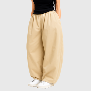 Pantalones Harem de secado rápido impermeables ligeros para mujer, ropa de calle de primavera y verano, talla XL, lazo de carga informal para mujer, viento arrugado - Product Image 4