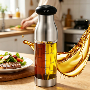 Kitchen Accessories BBQ Hot Selling 200ml Cooking Oil Dispenser Oil Sprayer Stainless Steel 2 in 1 Oil <b>Spray</b> Bottle - Product Image 1