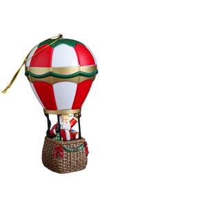 HONGHONG Noël Résine Lumineux <span class=keywords><strong>Cheminée</strong></span> Montgolfière Veilleuse Ornements Coffret Cadeau - Product Image 1