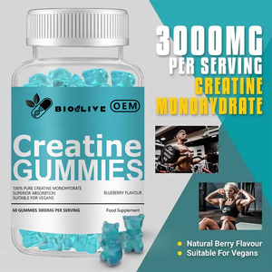 OEMプライベートラベル100%純粋クレアチン一水和物グミ ブルーベリー風味 ヴィーガン プレワークアウトサプリメント - Product Image 2