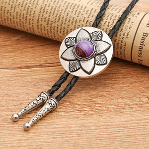 Corbata Bolo Vintage para Hombre, Collar de Cuero, Accesorios para Cuello y Camisa, Estilo <span class=keywords><strong>Vaquero</strong></span> Americano del Oeste, Corbata Poirot - Product Image 5